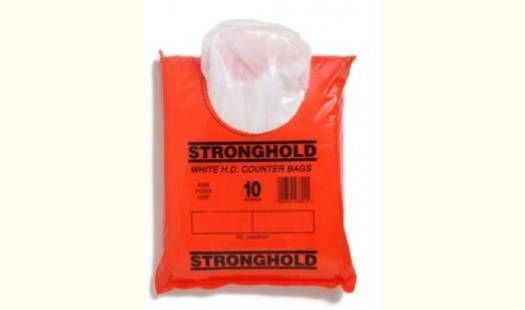 Stronghold White Poly Counter Bags - 12x15" - 1000/Bag